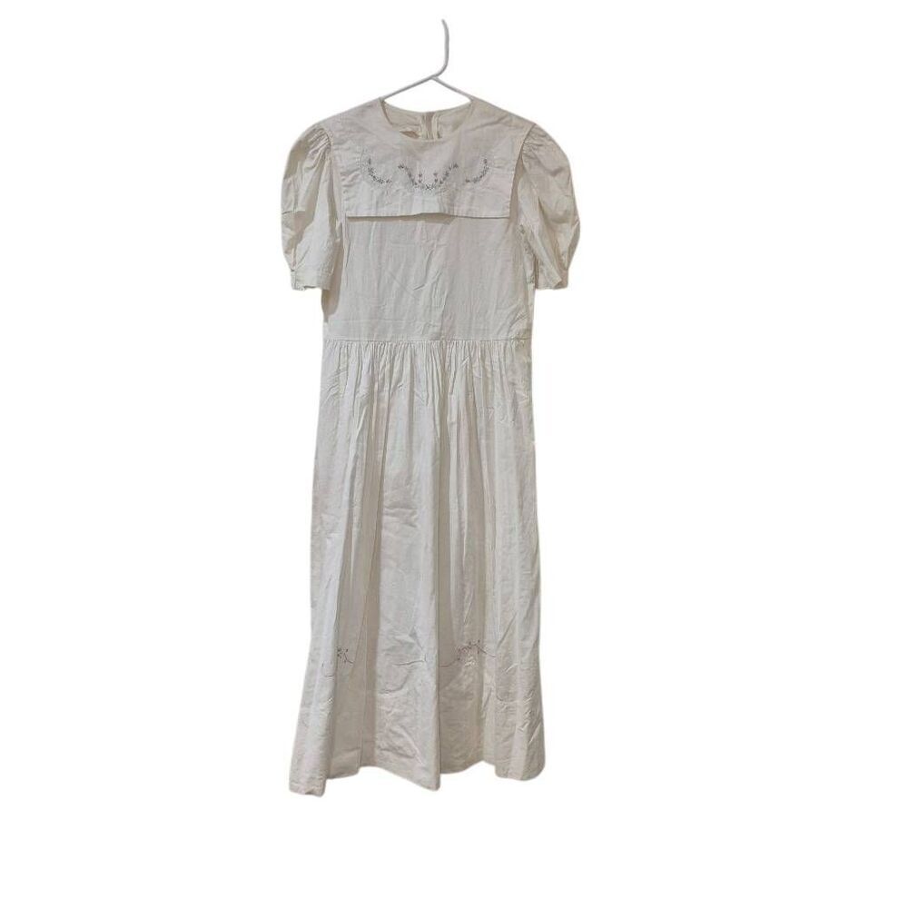 Antique Heirloom Handmade Possibly Martha Pullen Pattern White Cotton Women's Em